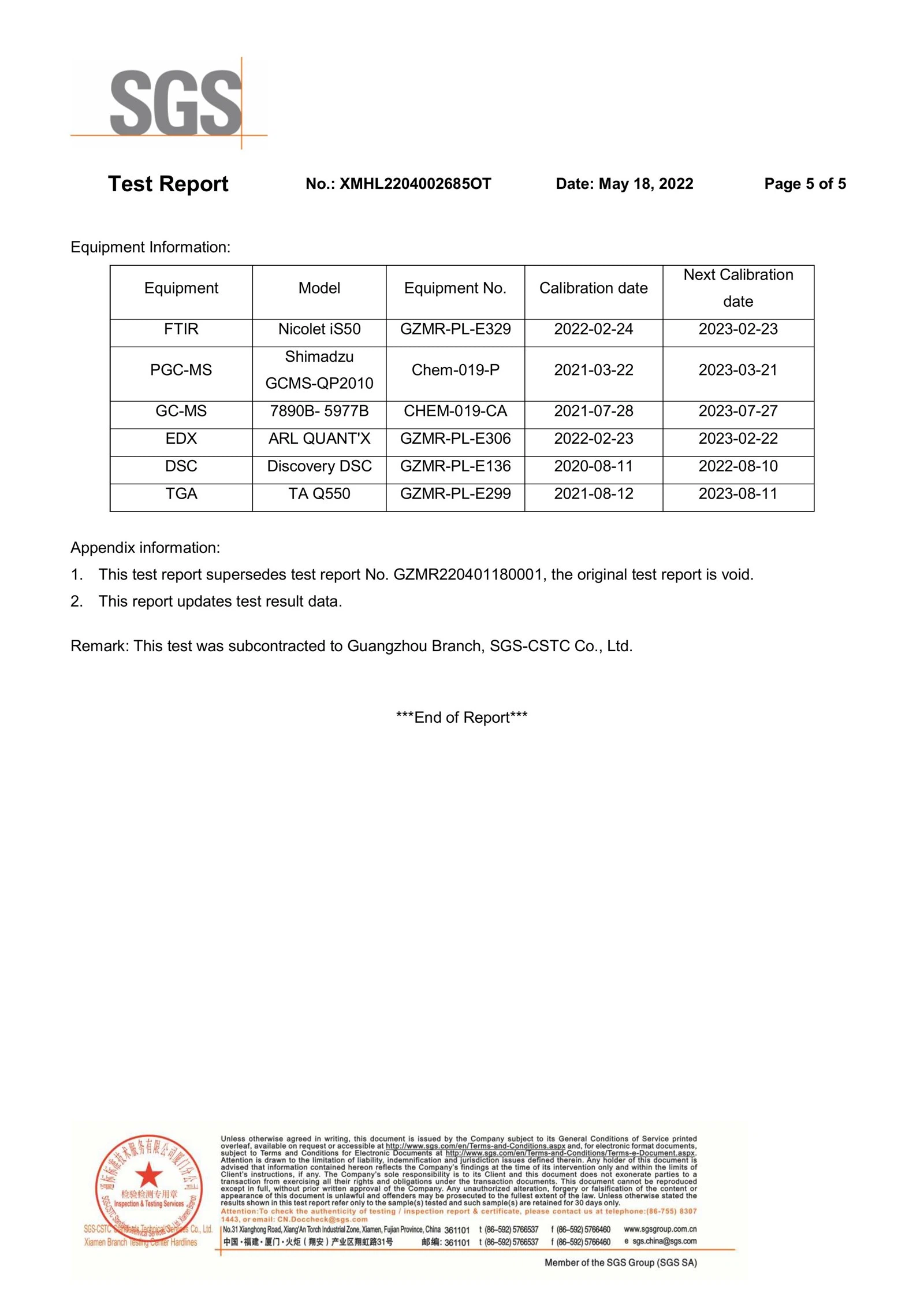 SGS TEST REPORT FOR PLA TOW SGS TEST REPORT FOR PLA TOW